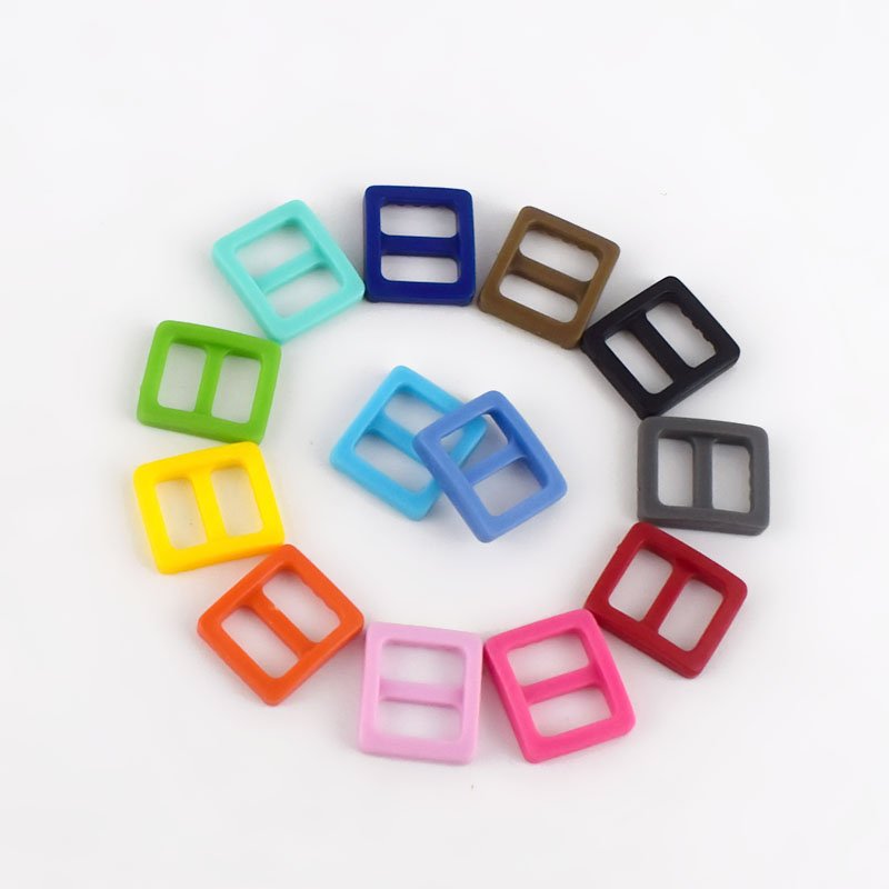 MeeTee F5-3 10mm Colorful Plastic Tri Glide Adjust Belt Ring HandBag Parts Tri-glide Bag Buckle