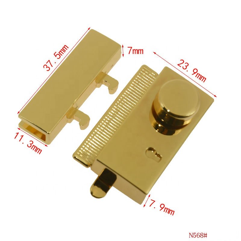 Custom handbag lock superior quality metal lock buckles press clasp bag briefcase