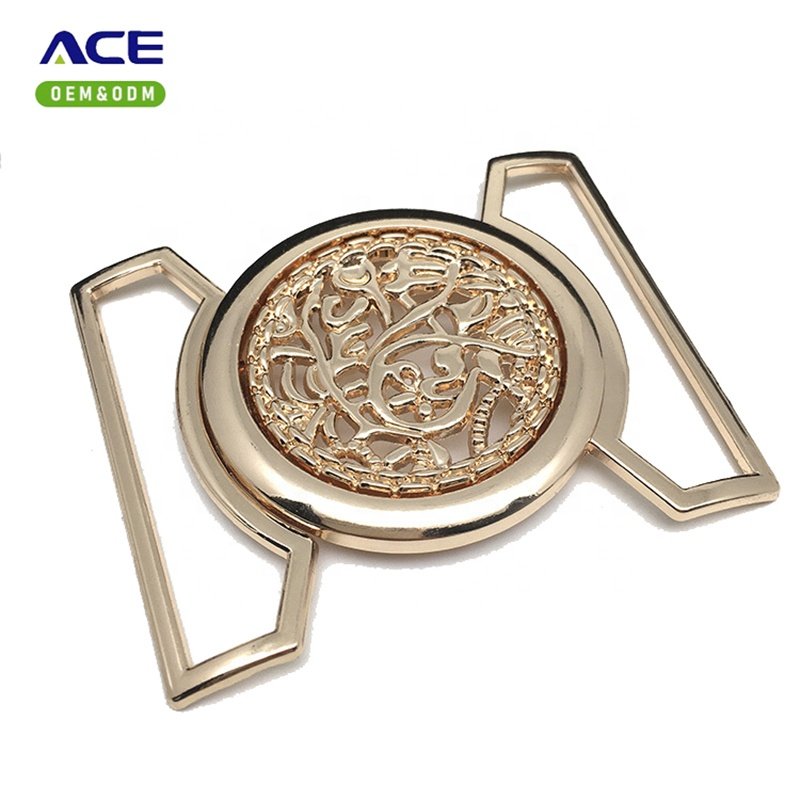 2023 Popular garment parts for women cloth bag shoes belt buckle gold silver metal buckle