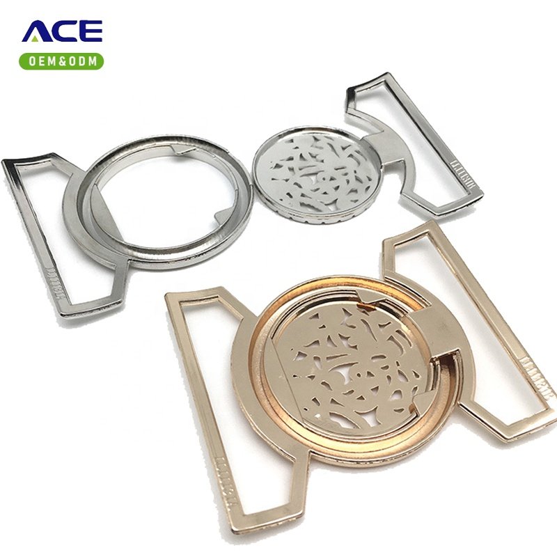 2023 Popular garment parts for women cloth bag shoes belt buckle gold silver metal buckle