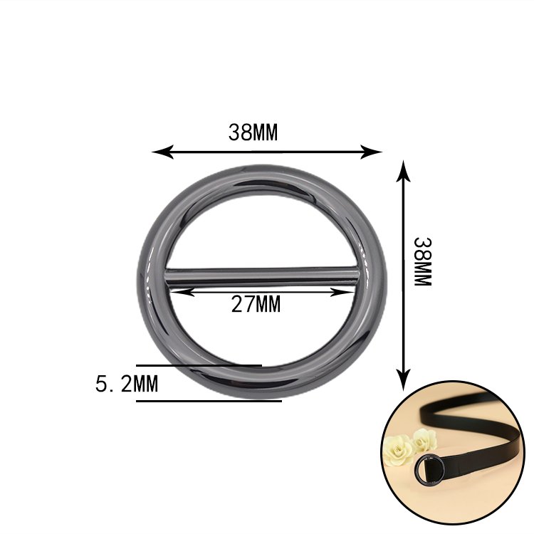 Factory Wholesale Nickel-Free Metal round Adjuster Slider Buckle Durable 38mm Alloy and Zinc Handbag/Belt Parts