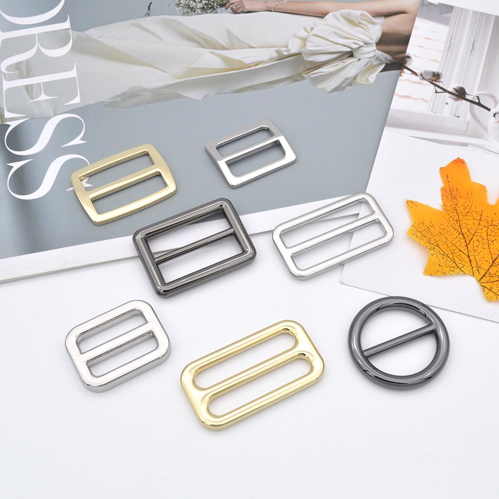 Factory Wholesale Nickel-Free Metal round Adjuster Slider Buckle Durable 38mm Alloy and Zinc Handbag/Belt Parts
