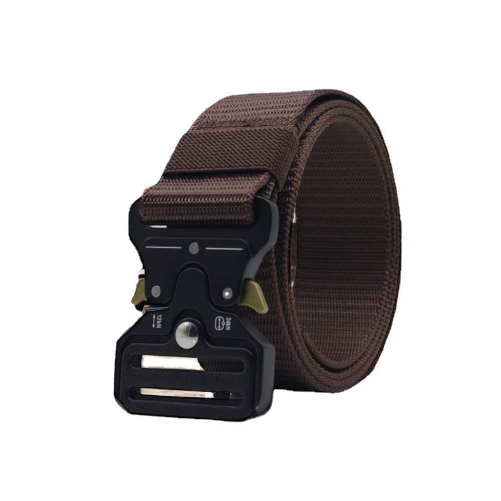 Custom Men's Tactical Nylon Belt with Zinc Alloy Buckle Personalized Fashion Leather Belt for Overalls Configuration