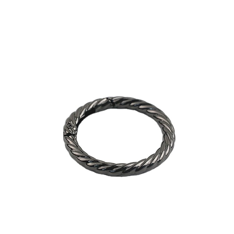 Twist Spring O Ring Openable Leather Bag Handbag Strap Buckle Connect Keyring Pendant Key Dog Chain Snap Clasp Clip Carabiner