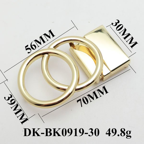 Factory Wholesale 30MM Zinc Alloy Custom Gold Double Ring Metal Reversible Clip Belt Buckles For Women Belt