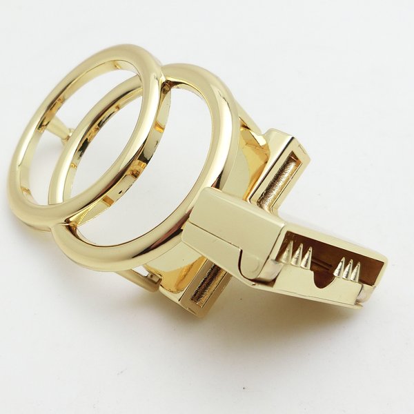 Factory Wholesale 30MM Zinc Alloy Custom Gold Double Ring Metal Reversible Clip Belt Buckles For Women Belt