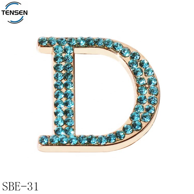 Fashion women shoes accessory gold buckle maker customized hollow letter brand buckles for wedding