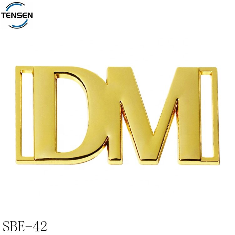 Fashion women shoes accessory gold buckle maker customized hollow letter brand buckles for wedding