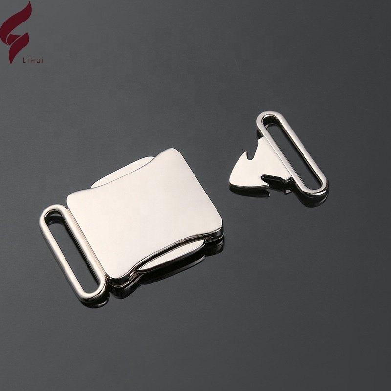 Lihui Strap Clips Metal Buckle Slide Adjustable Silver Shoulder Metal Belt Buckle For Backpack Luggage Bag Straps