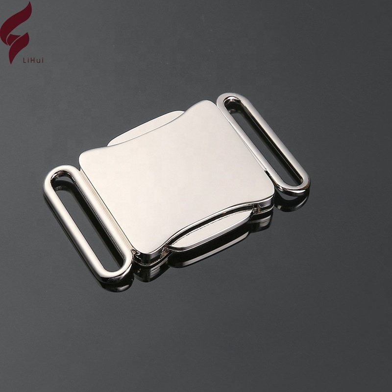 Lihui Strap Clips Metal Buckle Slide Adjustable Silver Shoulder Metal Belt Buckle For Backpack Luggage Bag Straps