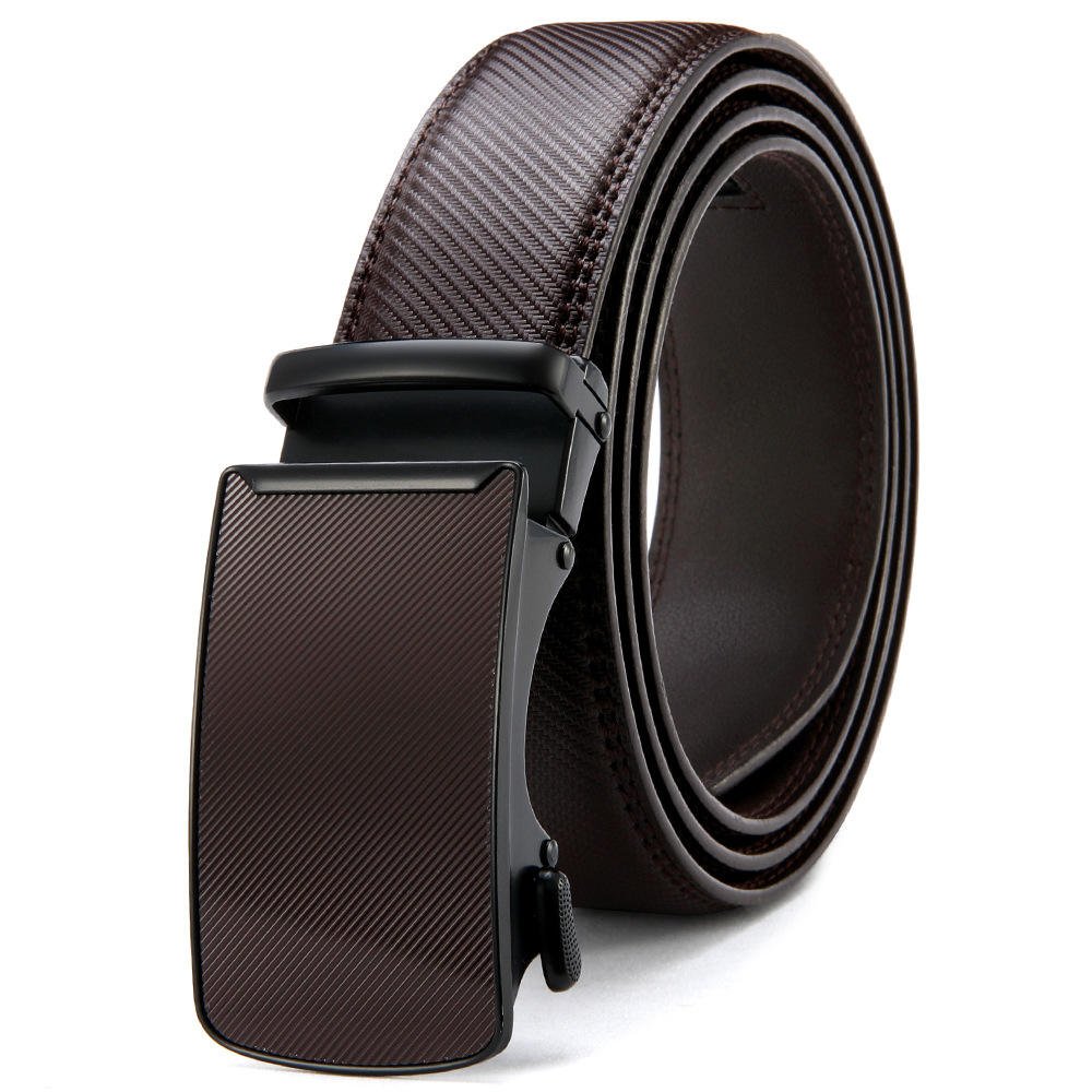 Custom New Adjustable Strong Casual Jeans Automatic Belt Buckle Fashion Business Men's Gift Black Belt Wholesale