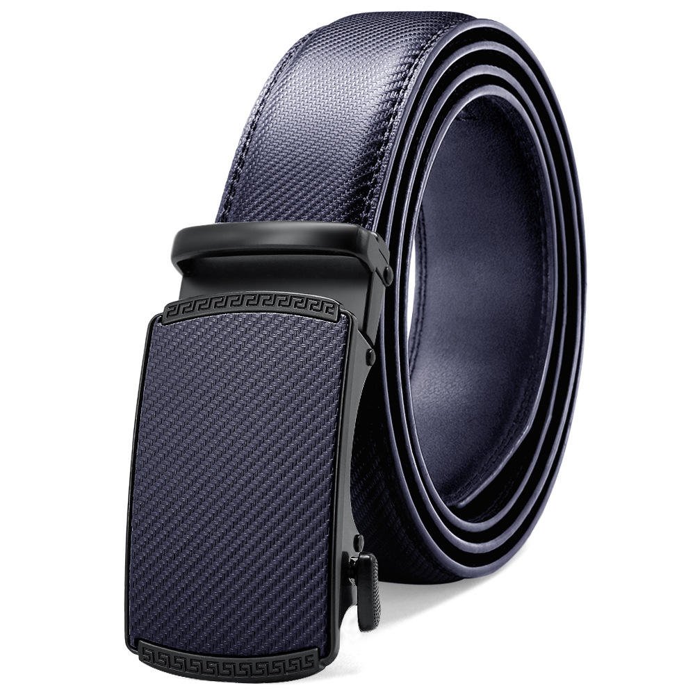Custom New Adjustable Strong Casual Jeans Automatic Belt Buckle Fashion Business Men's Gift Black Belt Wholesale