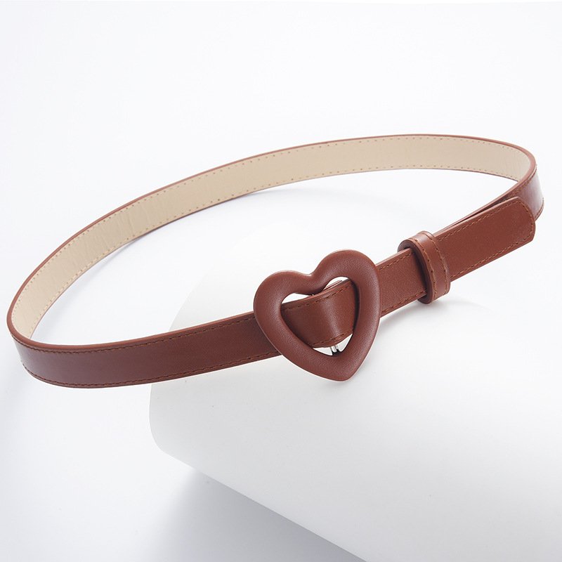 New cheap love buckle hollow PU leather belt for kids children fashion designer girl dress pants belt with heart belt buckles