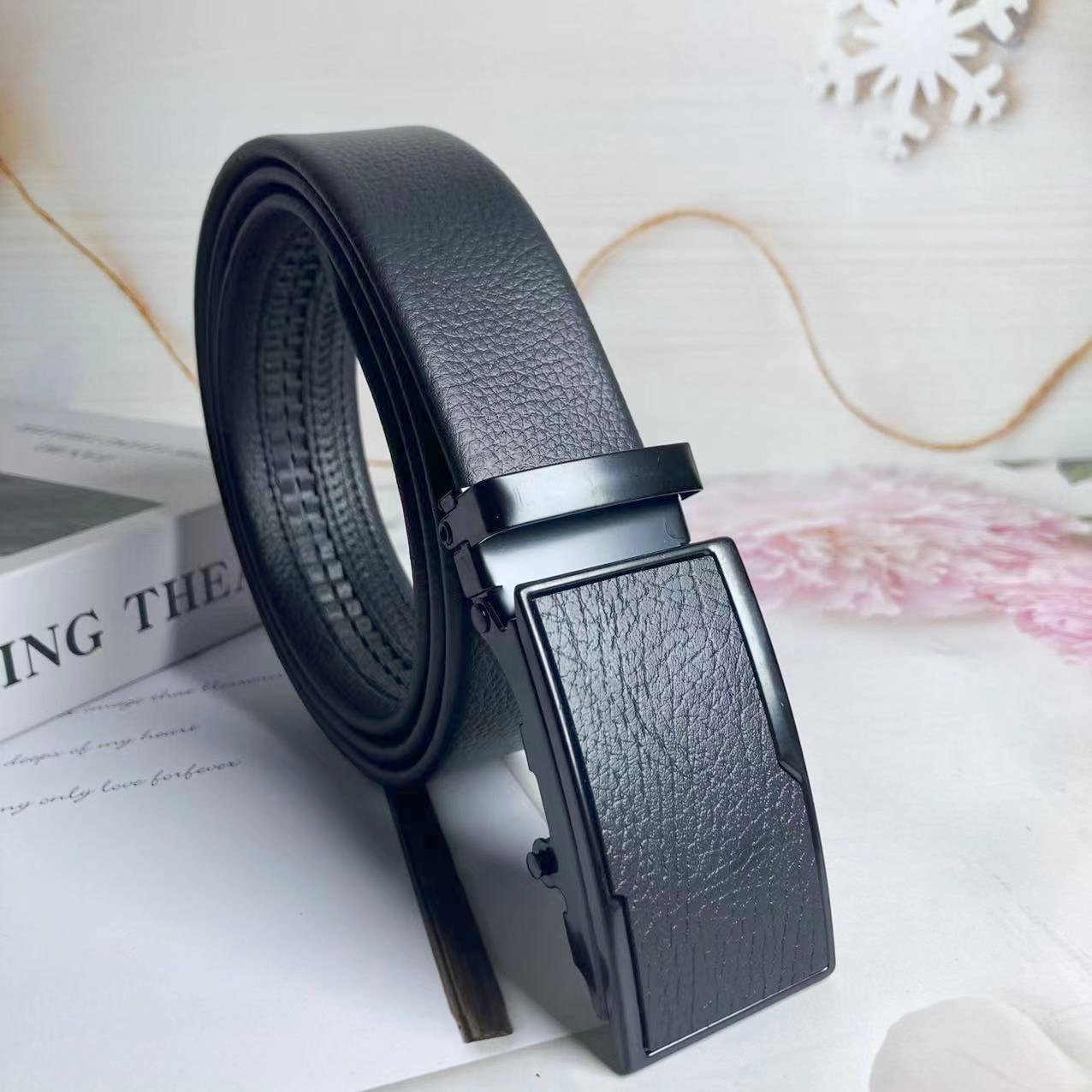 2024 New Men's Pu Leather Automatic Buckle Belt Belts Leather Men Custom Cheap Price Factory