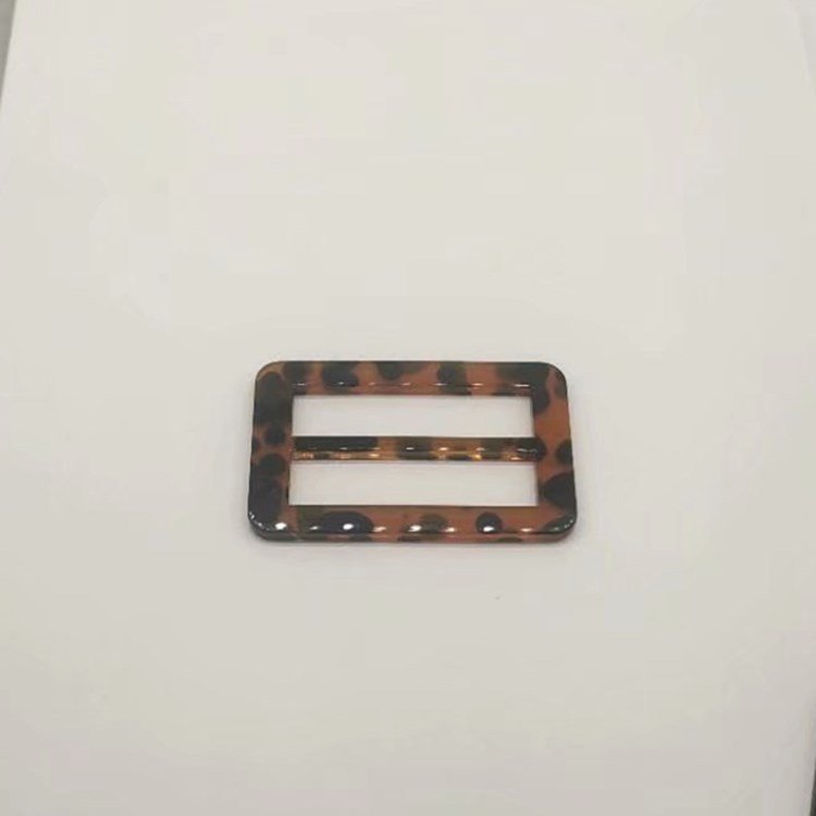 SR006 Wholesale Square Rectangle Acetate Acrylic Bikini Buckle Custom Abs Tortoise Shell Resin Plastic Belt Buckles For Garment