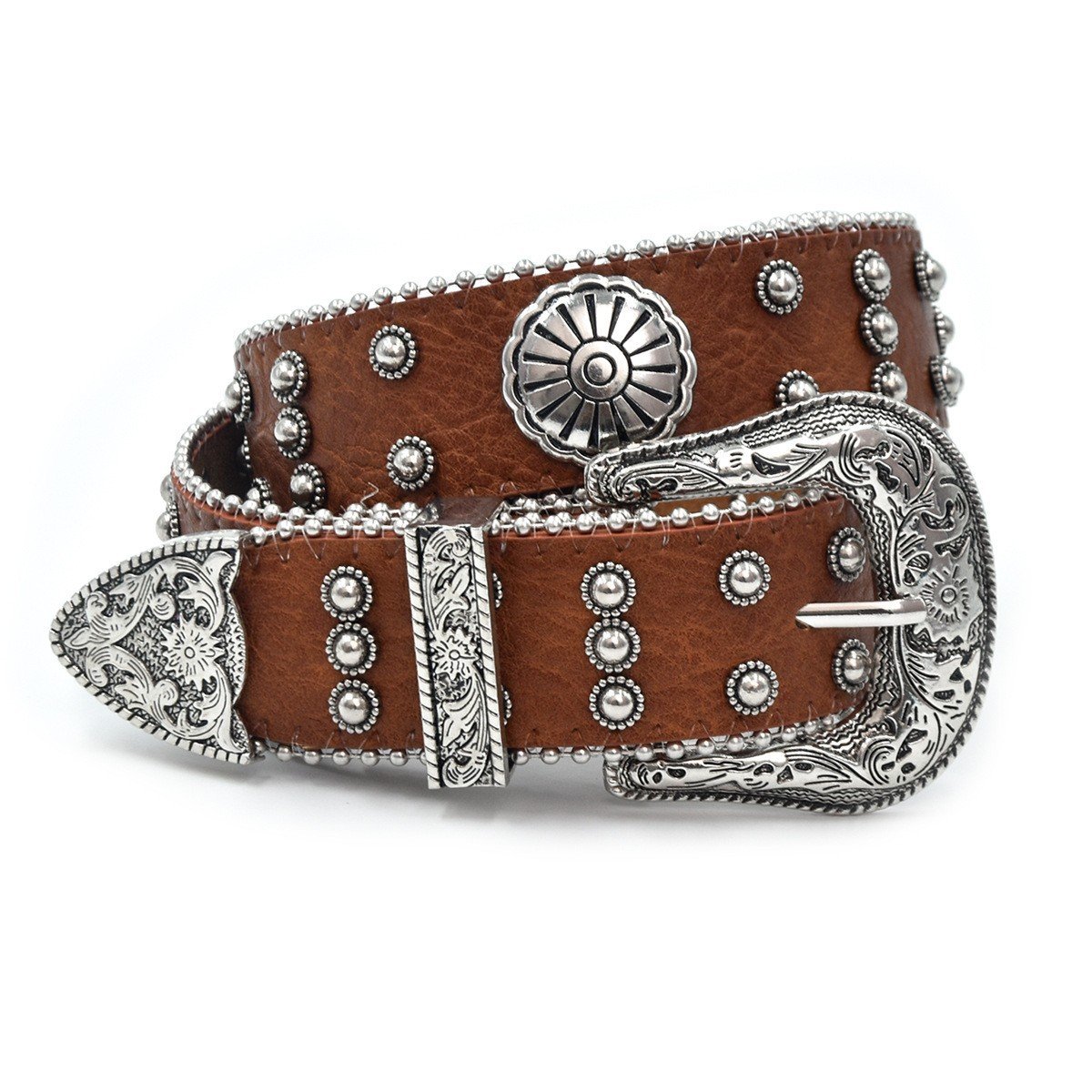 Ladies Men Millennial Spice Style Belt with Punk Rivets Y2K New European American Style Custom Length PU Leather Zinc Buckle