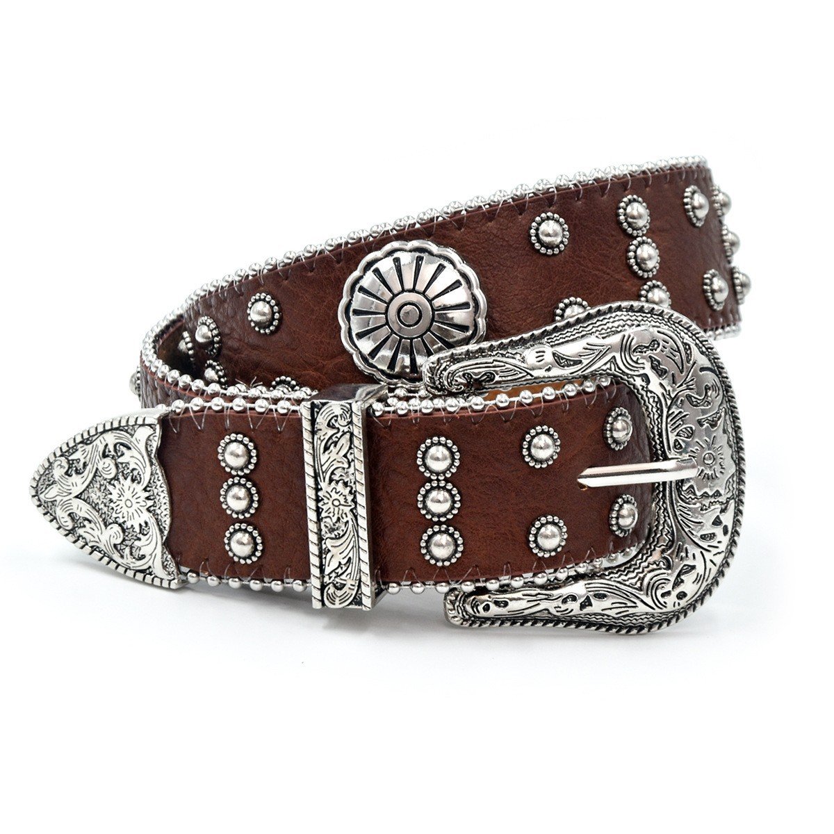 Ladies Men Millennial Spice Style Belt with Punk Rivets Y2K New European American Style Custom Length PU Leather Zinc Buckle