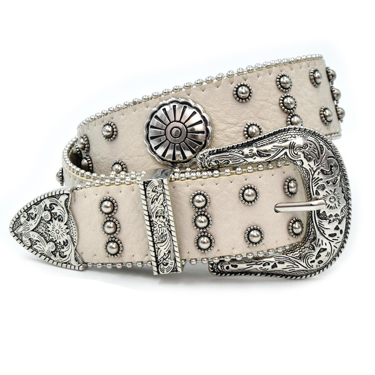 Ladies Men Millennial Spice Style Belt with Punk Rivets Y2K New European American Style Custom Length PU Leather Zinc Buckle