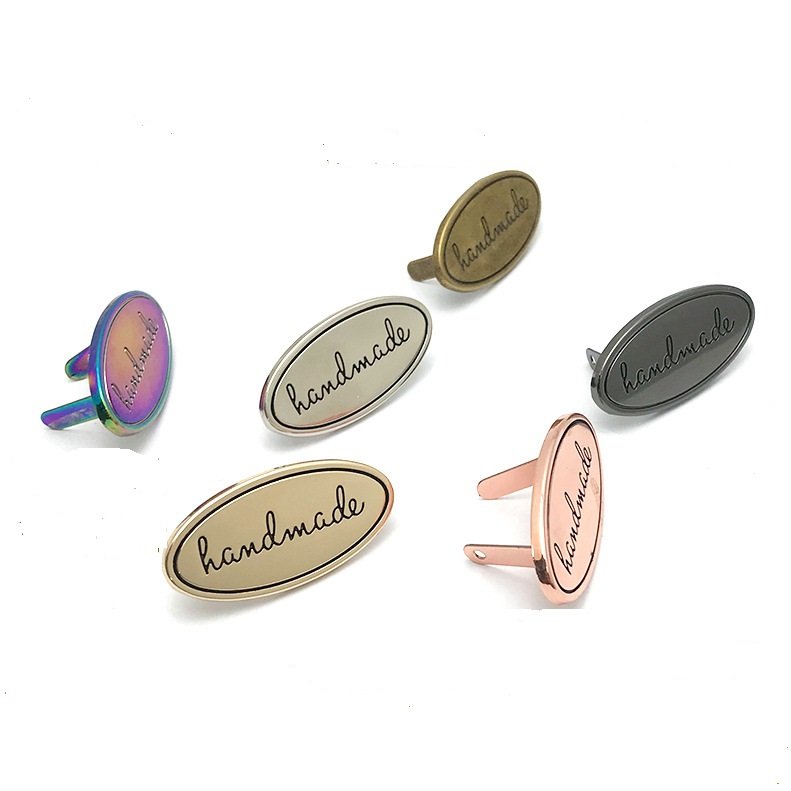 35/40mm Handmade Letters Metal Bag Label Handcraft Decorative Tags for Purse Buckles DIY Hardware Sewing Accessories