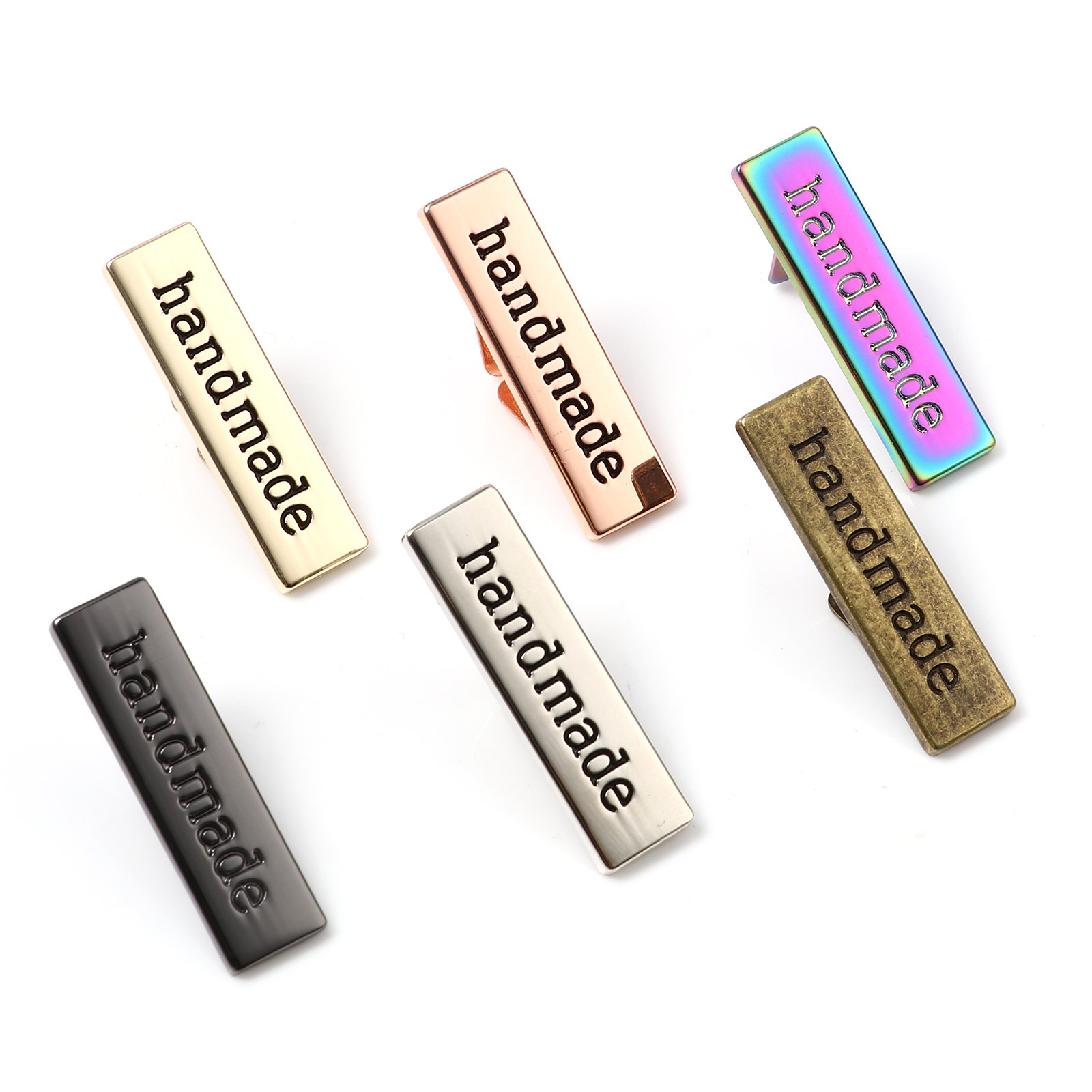 35/40mm Handmade Letters Metal Bag Label Handcraft Decorative Tags for Purse Buckles DIY Hardware Sewing Accessories