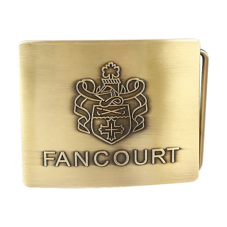 Customized Brand Laser Engraving High Quality Brass Gold Plated Metal Belt Buckles for Men