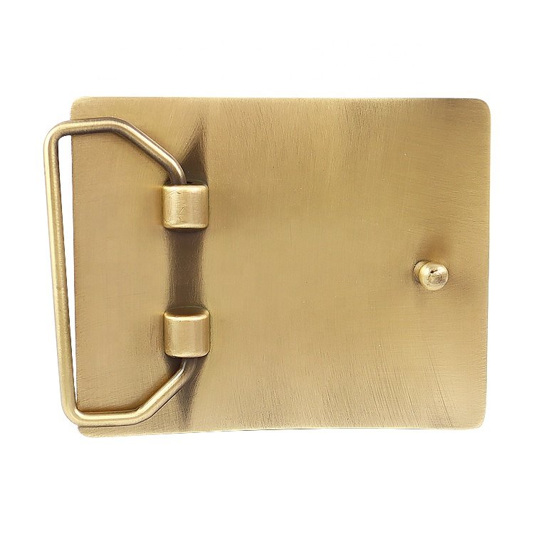 Customized Brand Laser Engraving High Quality Brass Gold Plated Metal Belt Buckles for Men