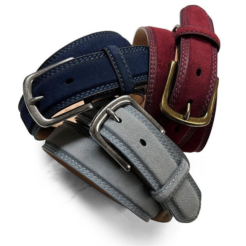 Men's Belt Suede Full Leather Belt Casual Dress Leather Classical Pin Buckle Belt