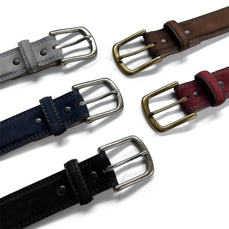 Men's Belt Suede Full Leather Belt Casual Dress Leather Classical Pin Buckle Belt