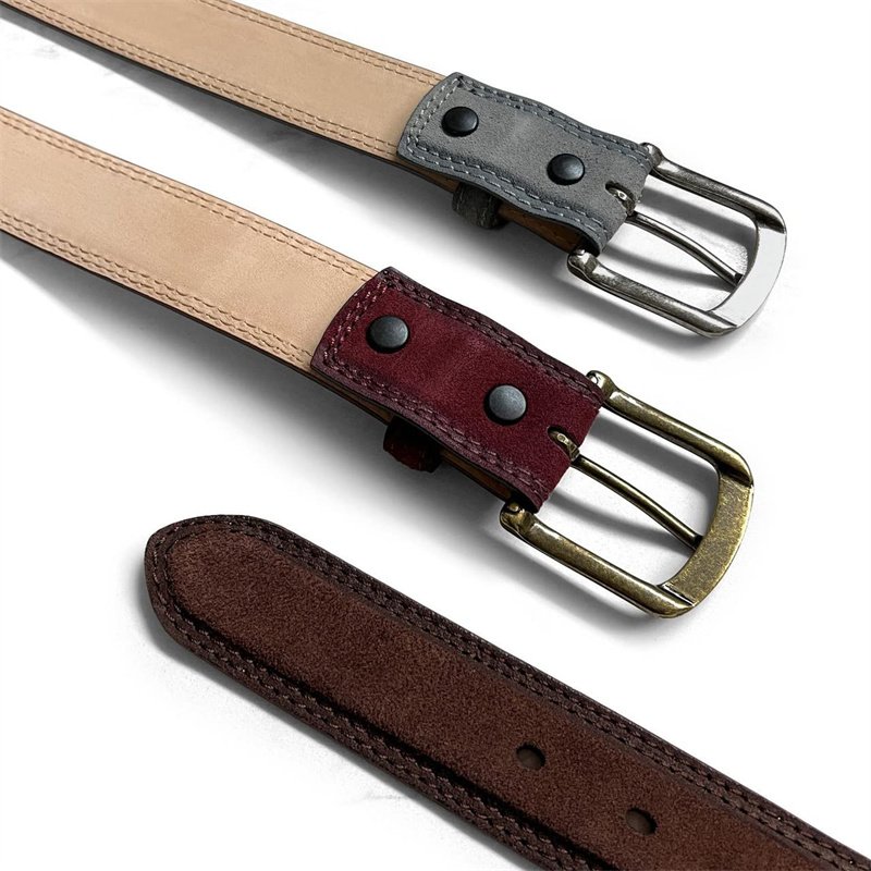 Men's Belt Suede Full Leather Belt Casual Dress Leather Classical Pin Buckle Belt