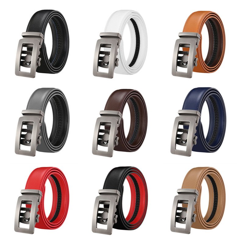 LQbelt Fashion Simple Style Men's Automatic Buckle Belts For Male Leather Belt business leisure Factory direct sale