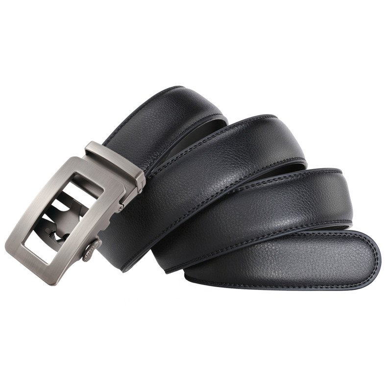 LQbelt Fashion Simple Style Men's Automatic Buckle Belts For Male Leather Belt business leisure Factory direct sale