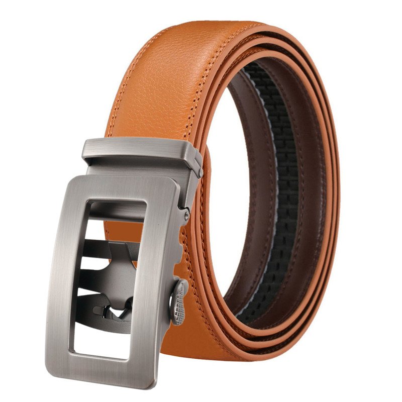 LQbelt Fashion Simple Style Men's Automatic Buckle Belts For Male Leather Belt business leisure Factory direct sale