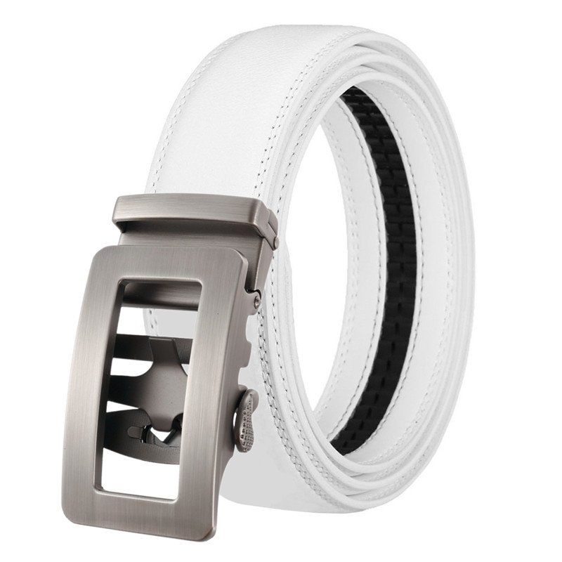 LQbelt Fashion Simple Style Men's Automatic Buckle Belts For Male Leather Belt business leisure Factory direct sale