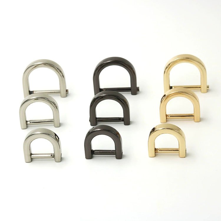 Wholesale hardware accessories D buckle stainless steel D ring alloy leather bag accessories Gold silver color