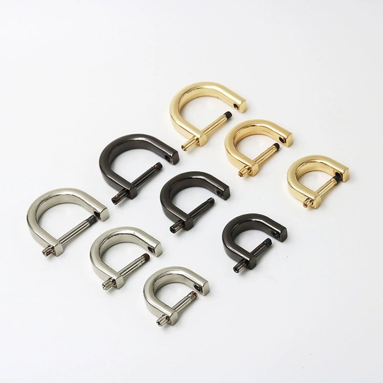 Wholesale hardware accessories D buckle stainless steel D ring alloy leather bag accessories Gold silver color