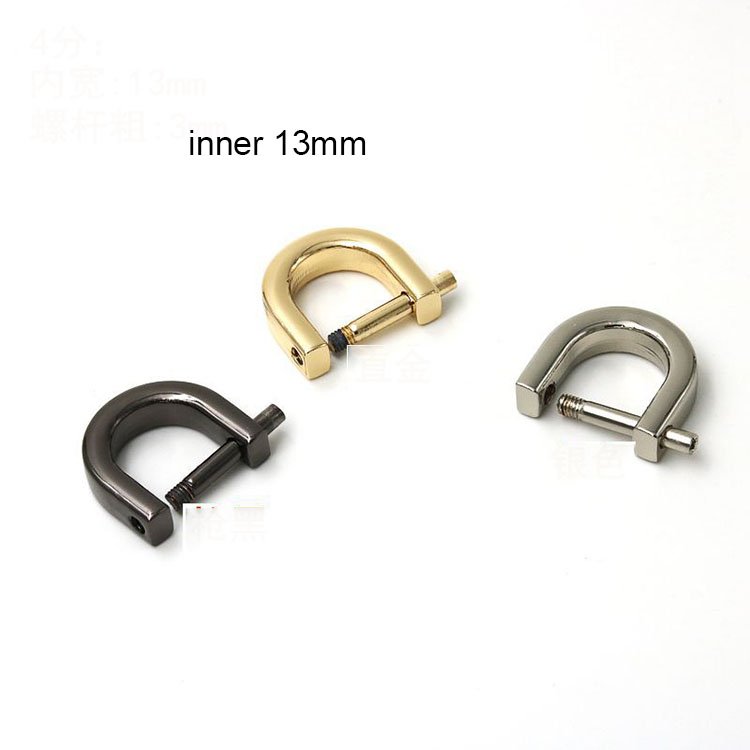 Wholesale hardware accessories D buckle stainless steel D ring alloy leather bag accessories Gold silver color