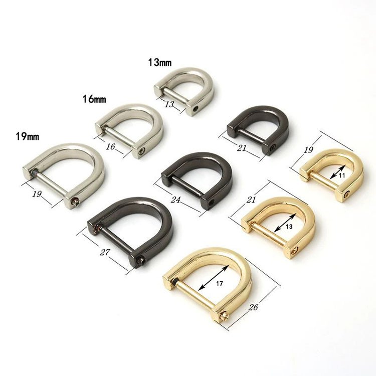 Wholesale hardware accessories D buckle stainless steel D ring alloy leather bag accessories Gold silver color