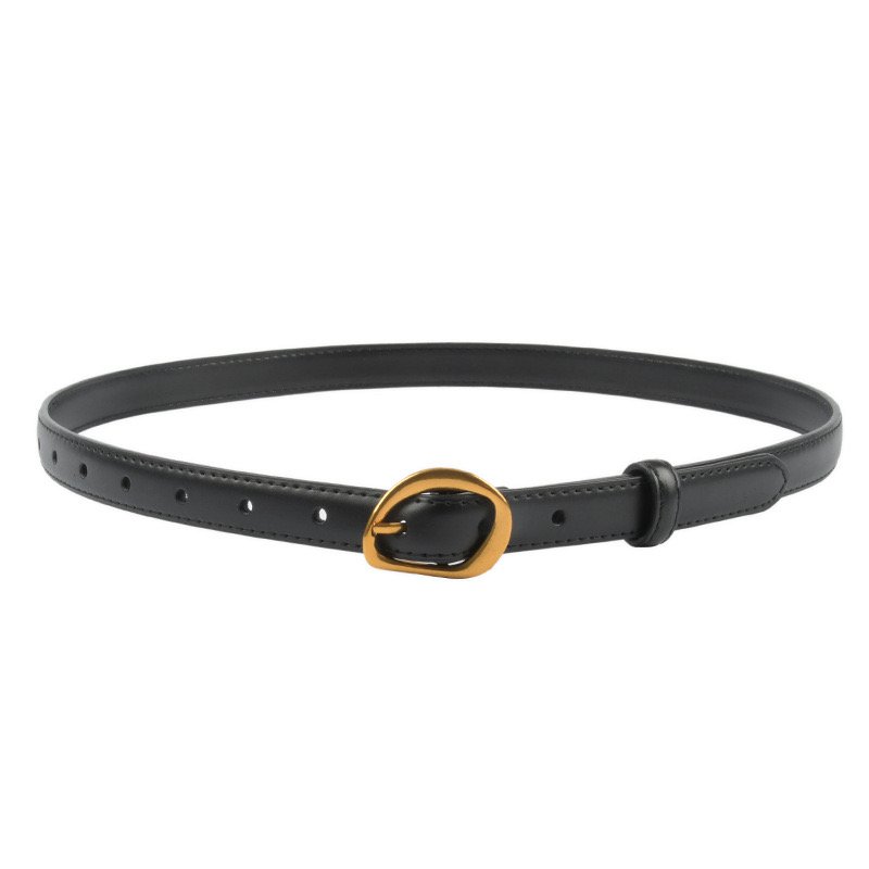 Cowhide Leather Belt For Women Handmade Gold Buckle Belts For Dress Needle buckle Genuine Leather Waist Belts