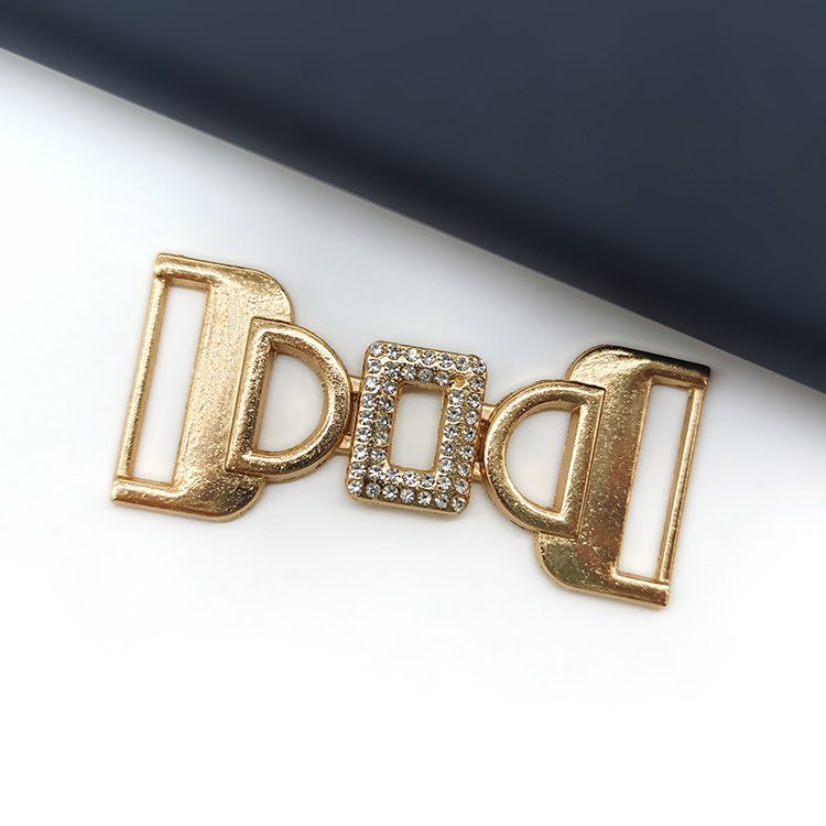 Customized Fashion Belt Clothing Luxury Golden Decorative Buckles Swimwear Accessories Metal Alloy Buckle Bikini Connect Buckle