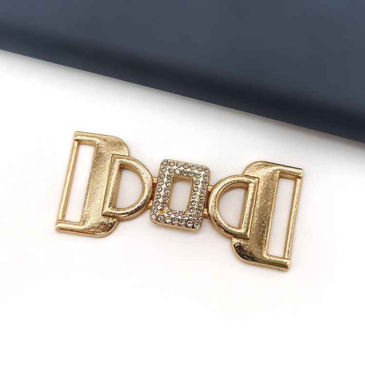 Customized Fashion Belt Clothing Luxury Golden Decorative Buckles Swimwear Accessories Metal Alloy Buckle Bikini Connect Buckle