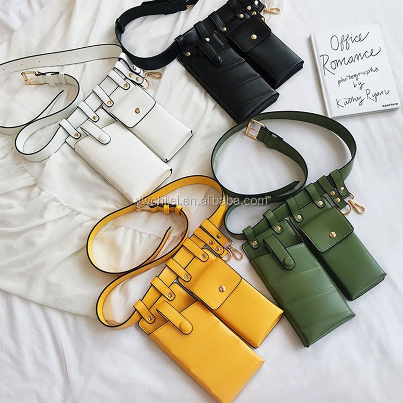 Women's Fashion pu leather Waist Bag Buckle Belt