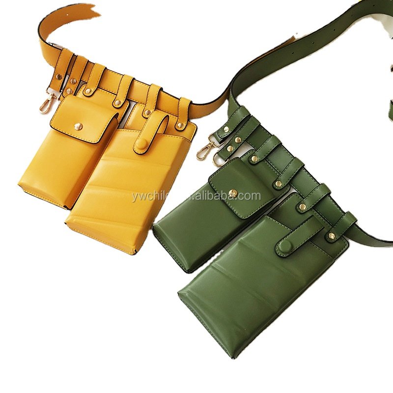 Women's Fashion pu leather Waist Bag Buckle Belt