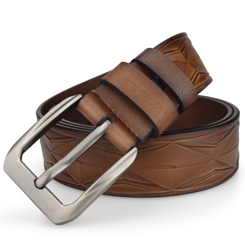 YiWu Factory adjustable Men's Leather Belt Men Belt Pin Buckle Genuine Leather Belt