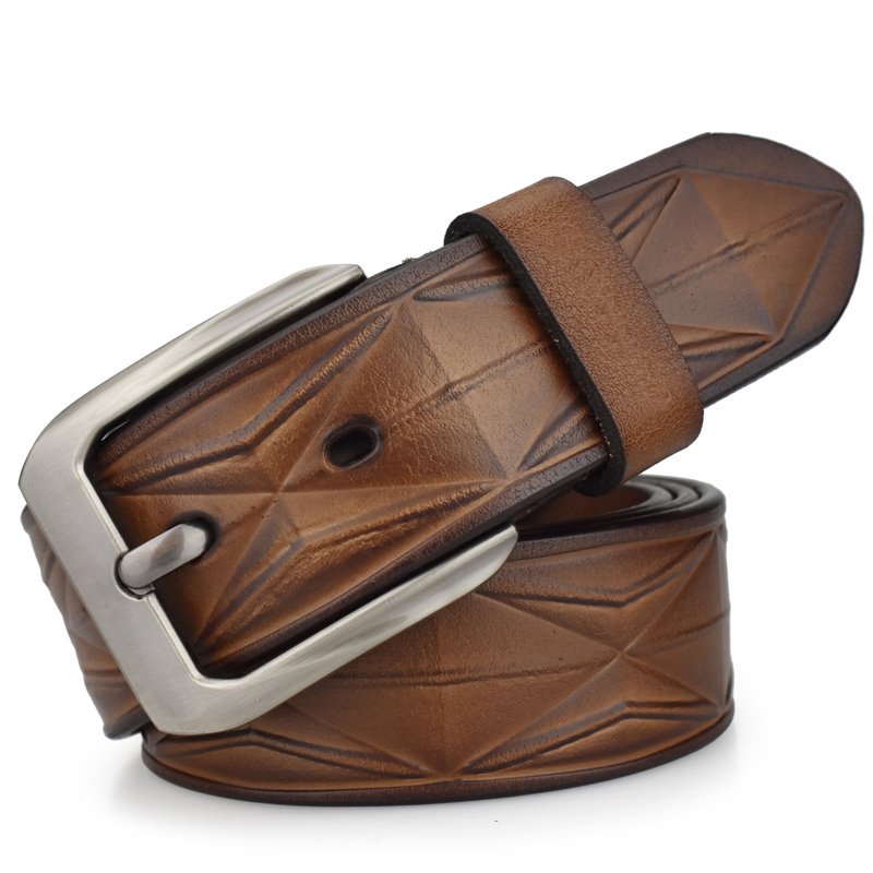 YiWu Factory adjustable Men's Leather Belt Men Belt Pin Buckle Genuine Leather Belt