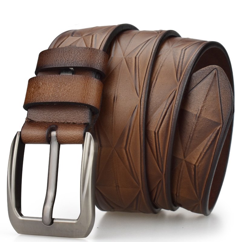 YiWu Factory adjustable Men's Leather Belt Men Belt Pin Buckle Genuine Leather Belt