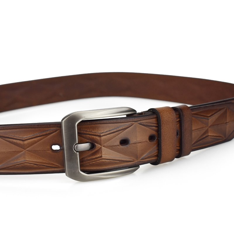 YiWu Factory adjustable Men's Leather Belt Men Belt Pin Buckle Genuine Leather Belt