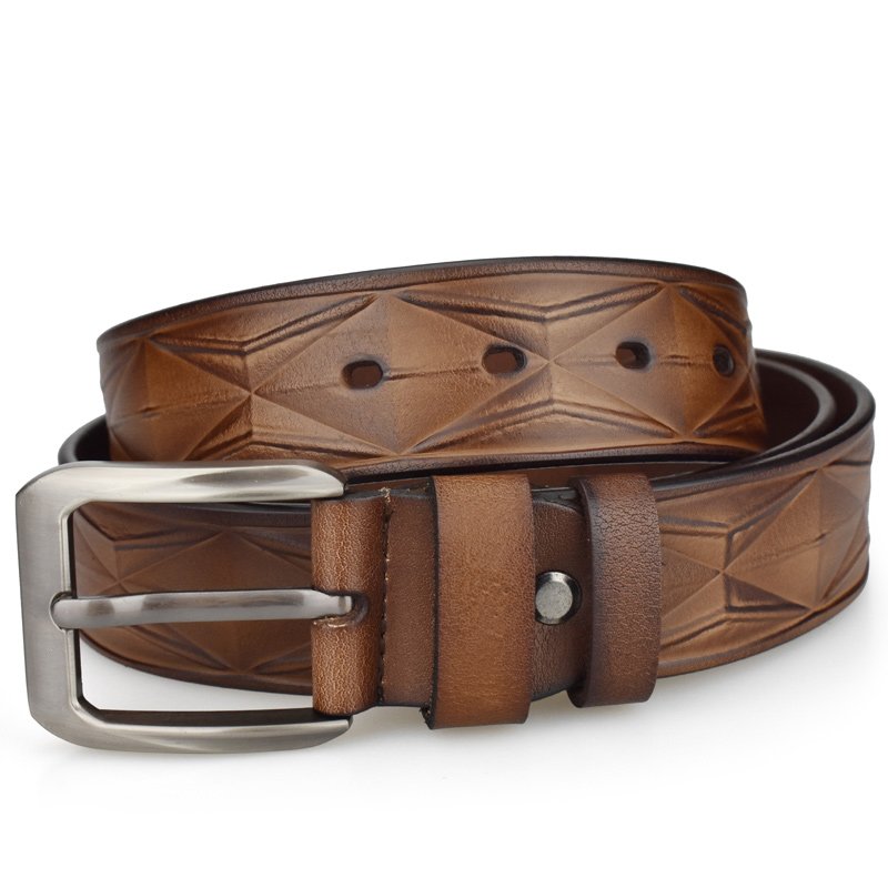 YiWu Factory adjustable Men's Leather Belt Men Belt Pin Buckle Genuine Leather Belt