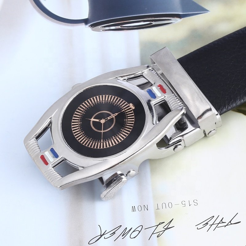Cinto De Couro Masculino Men's Leather Waist Ratchet Belt Luxury Metal Buckle PU Belt