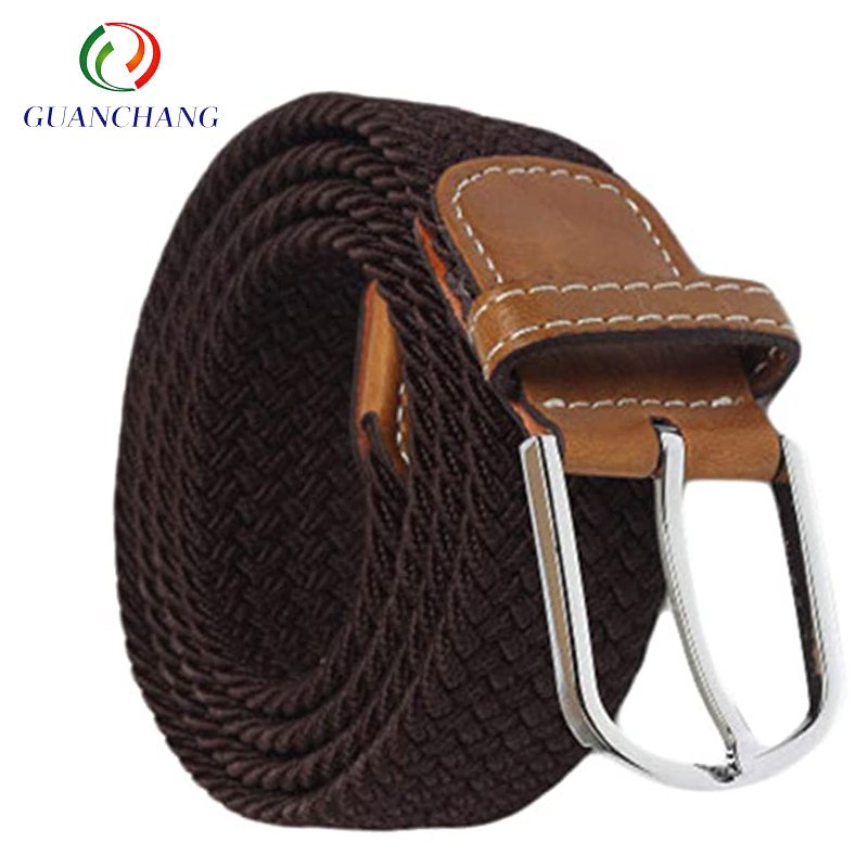 Custom Braided Elastic Fabric Stretch Casual Woven Youth Sports Pin Buckle Braided Elastic Waist belt for Men Women