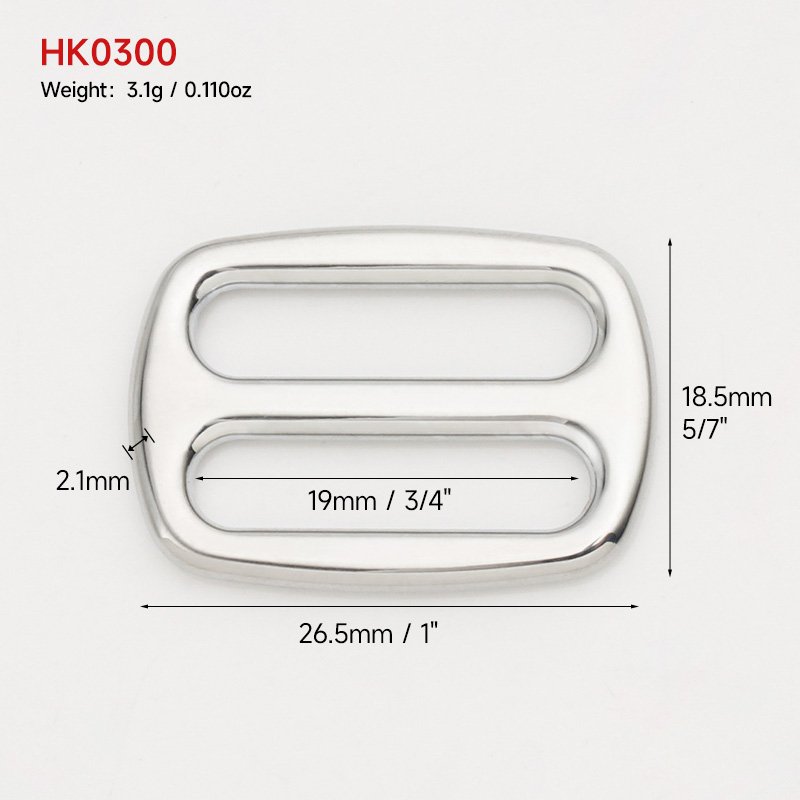 Bag Hardware Accessories 3/4 Inch Triglid Buckle Slide Adjustor 9 Colors Metal Buckle Strap 19mm Metal Slider Buckle for Handbag
